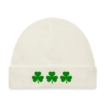 Irland kleeblatt Kleeblätter - Baby Premium Organic Mütze - Naturweiß - Vorne