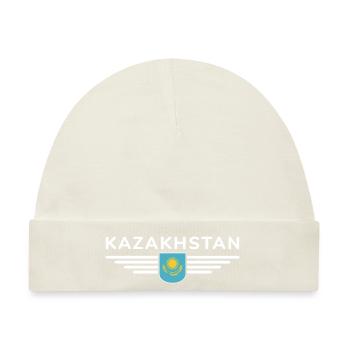 Kasachstan Design – Steppe und Tradition - Baby Premium Organic Mütze - Naturweiß - Vorne