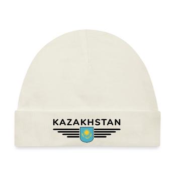 Kasachstan Design – Steppe und Tradition - Baby Premium Organic Mütze - Naturweiß - Vorne