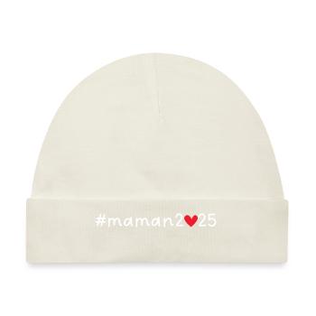 Mama 2025 - Baby Premium Organic Mütze - Naturweiß - Vorne