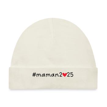 Mama 2025 - Baby Premium Organic Mütze - Naturweiß - Vorne