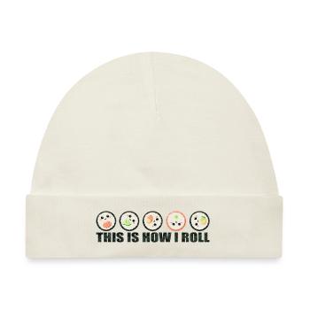 Sushi Spruch lustig - This is how I roll - Baby Premium Organic Mütze - Naturweiß - Vorne
