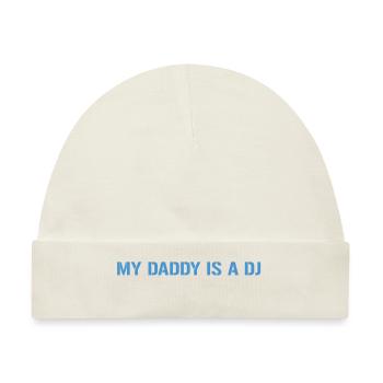 Mein Vati ist ein DJ - Baby Premium Organic Mütze - Naturweiß - Vorne
