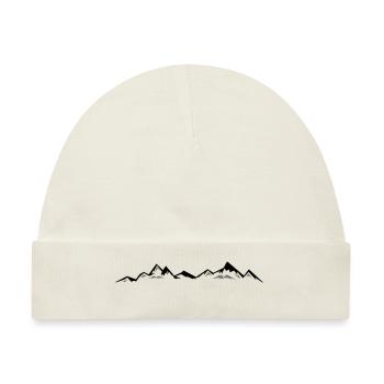 BERGE Gebirge Landschaft Silhouette Panorama - Baby Premium Organic Mütze - Naturweiß - Vorne