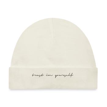 Trust in Yourself Glaub an dich Spruch Schriftzug - Baby Premium Organic Mütze - Naturweiß - Vorne