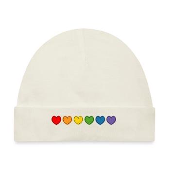 queer regenbogen herzen lgbtqi LGBT lgbtqi queer - Baby Premium Organic Mütze - Naturweiß - Vorne