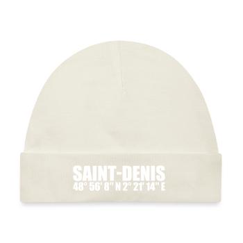 Saint-Denis Koordinaten - Baby Premium Organic Mütze - Naturweiß - Vorne