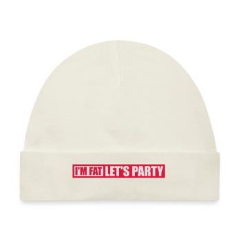 im fat lets party - Baby Premium Organic Mütze - Naturweiß - Vorne