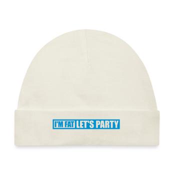 im fat lets party - Baby Premium Organic Mütze - Naturweiß - Vorne
