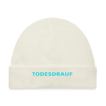 TODESDRAUF HELLBLAU - Baby Premium Organic Mütze - Naturweiß - Vorne