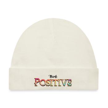 Think positive - denk positiv - Baby Premium Organic Mütze - Naturweiß - Vorne