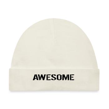 Awesome black - Baby Premium Organic Mütze - Naturweiß - Vorne