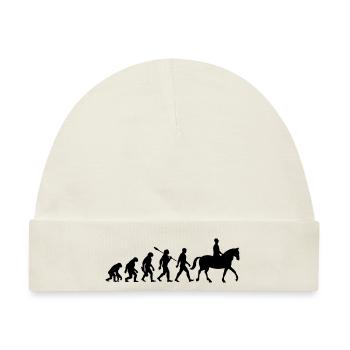 Evolution Reiten - Pferde - Dressur - Baby Premium Organic Mütze - Naturweiß - Vorne