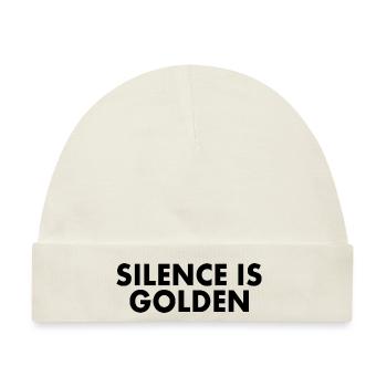 silence is golden - Baby Premium Organic Mütze - Naturweiß - Vorne