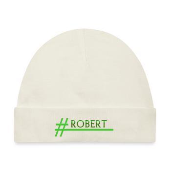 Stylischer Robert - Baby Premium Organic Mütze - Naturweiß - Vorne