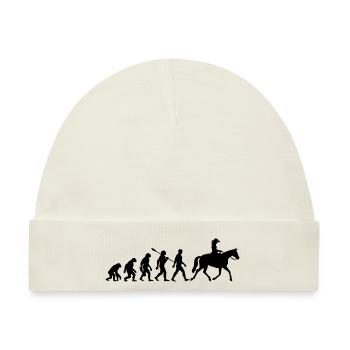 Evolution - Reiterin - Western Reiten - Baby Premium Organic Mütze - Naturweiß - Vorne