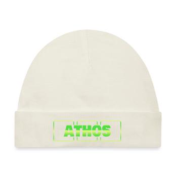 Taufe für Athos Geschenkidee Taufgeschenk - Baby Premium Organic Mütze - Naturweiß - Vorne
