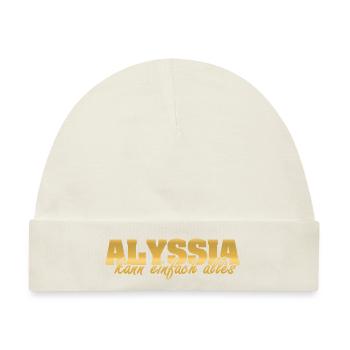 Geschenk für Alyssia - Baby Premium Organic Mütze - Naturweiß - Vorne