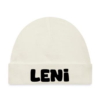 Name - Leni - Baby Premium Organic Mütze - Naturweiß - Vorne