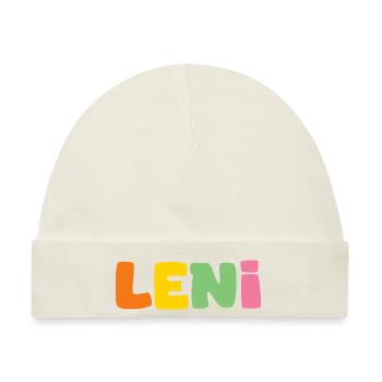 Name - Leni - Baby Premium Organic Mütze - Naturweiß - Vorne
