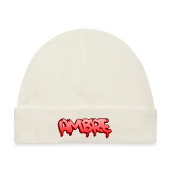 Graffiti Name Bernstein - Baby Premium Organic Mütze - Naturweiß - Vorne