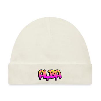 Graffiti name Alba - Baby Premium Organic Mütze - Naturweiß - Vorne