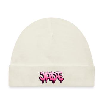 Graffiti Name Jade - Baby Premium Organic Mütze - Naturweiß - Vorne