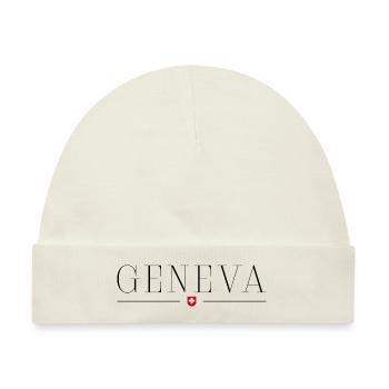 Genf T-Shirt: Seeufer, Diplomatie, Eleganz - Baby Premium Organic Mütze - Naturweiß - Vorne