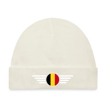 Belgien Stil T-Shirt - Baby Premium Organic Mütze - Naturweiß - Vorne