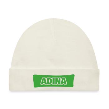 Adina als Geburt - Baby Premium Organic Mütze - Naturweiß - Vorne