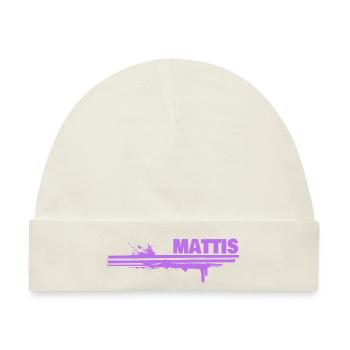 Mattis als Farbklecks - Baby Premium Organic Mütze - Naturweiß - Vorne