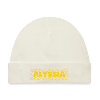 Vorname Alyssia - Baby Premium Organic Mütze - Naturweiß - Vorne