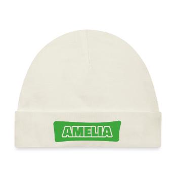 Geschenk für Amelia - Baby Premium Organic Mütze - Naturweiß - Vorne