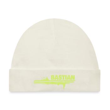 Bastian als Farbklecks - Baby Premium Organic Mütze - Naturweiß - Vorne