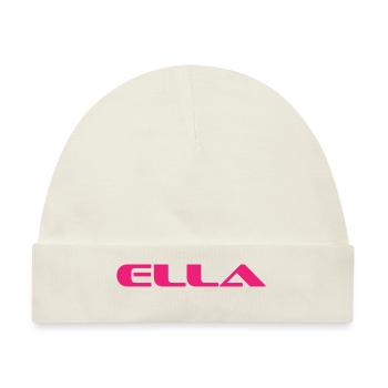 Ella Name Geschenk - Baby Premium Organic Mütze - Naturweiß - Vorne