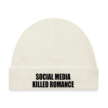 social media killed romance - Baby Premium Organic Mütze - Naturweiß - Vorne