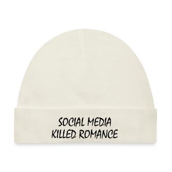 social media killed romance - Baby Premium Organic Mütze - Naturweiß - Vorne