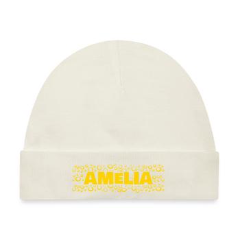 Vorname Amelia - Baby Premium Organic Mütze - Naturweiß - Vorne