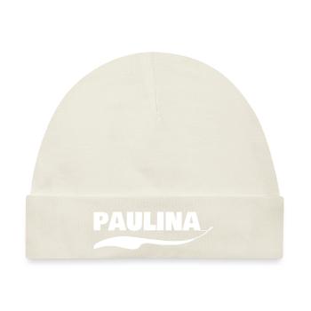 Vorname Paulina - Baby Premium Organic Mütze - Naturweiß - Vorne