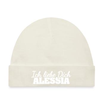 Geschenk für Alessia - Baby Premium Organic Mütze - Naturweiß - Vorne