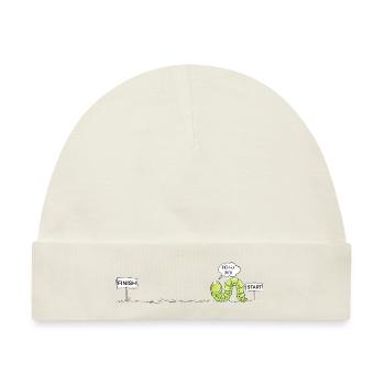 Inchworm Wurm Motivation Schritt für Schritt Humor - Baby Premium Organic Mütze - Naturweiß - Vorne