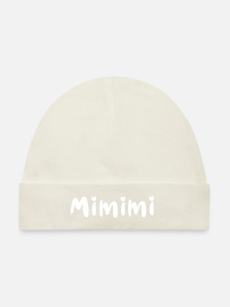mimimi ,name, typo,sprüche,weiss - Baby Premium Organic Mütze - Naturweiß