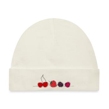 Früchte und Beeren in der Linienkunst - Baby Premium Organic Mütze - Naturweiß - Vorne