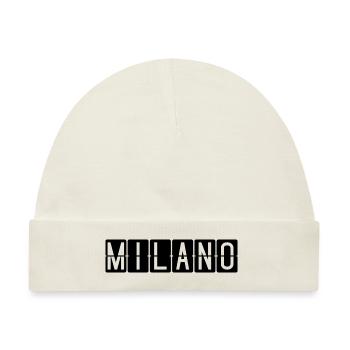Milano Flughafentafel - Baby Premium Organic Mütze - Naturweiß - Vorne
