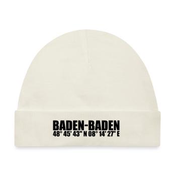 Baden-Baden Koordinaten - Baby Premium Organic Mütze - Naturweiß - Vorne