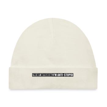 not antisocial anti stupid - Baby Premium Organic Mütze - Naturweiß - Vorne
