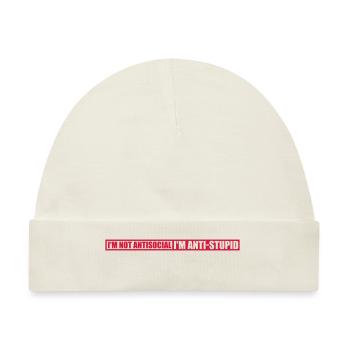 not antisocial anti stupid - Baby Premium Organic Mütze - Naturweiß - Vorne