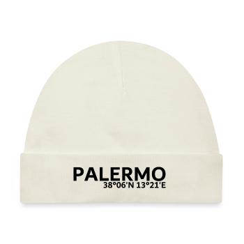 Palermo Koordinaten - Baby Premium Organic Mütze - Naturweiß - Vorne