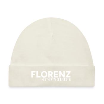 Florenz Koordinaten - Baby Premium Organic Mütze - Naturweiß - Vorne