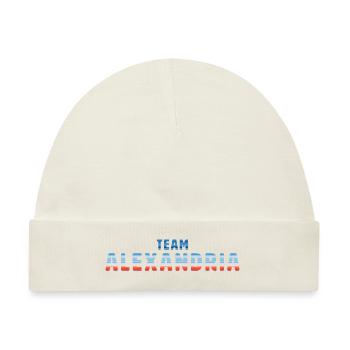 Team Alexandria | Warming Stripes - Baby Premium Organic Mütze - Naturweiß - Vorne